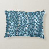 シックなシルバーグレーホワイトスネークプリント アクセントクッション (裏面)