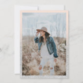 シックなシルバースクリプト写真ブライダルシャワーリングピンク 招待状 (裏面)