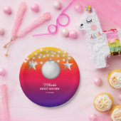 シックなシルバースターストリングライトグラデーション誕生日 ペーパープレート (パーティー)