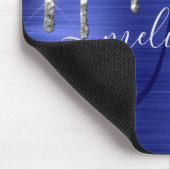 シックなシルバードリッピンググリッターパープルメタルモノグラム マウスパッド (コーナー)