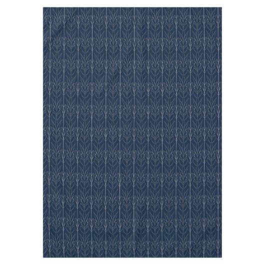 シックなシルバーネイビーブルーエレガントデコラグジュアリークラシー テーブルクロス (正面)