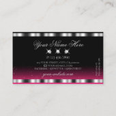 シックなシルバーピンクブラックきらめくダイアモンドスタイリッシュ 名刺 (裏面)
