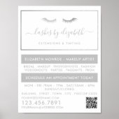 シックなシルバーフォイルの点字美しいメイクアップアーティスト ポスター (正面)