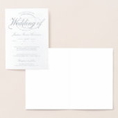 シックなシルバーフォイルスクリプト折り畳み結婚式招待状 箔カード (ディスプレー)