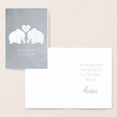 シックなシルバーフォイルハートゾウ10周年 箔カード (ディスプレー)