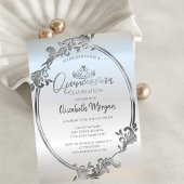 シックなシルバーフレームティアラキンセアニラ 招待状