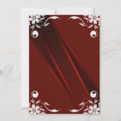 シックなシルバーフローラフレームバーガンディ30th誕生日 招待状 (裏面)