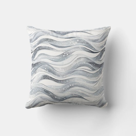 シックなシルバーホワイト三角形クリスマス クッション (裏面)