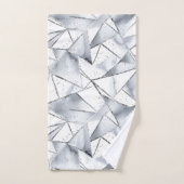 シックなシルバーホワイト三角形クリスマス バスタオルセット (ハンドタオル)