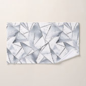 シックなシルバーホワイト三角形クリスマス バスタオルセット (ハンドタオル)