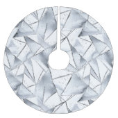 シックなシルバーホワイト三角形クリスマス ブラッシュドポリエステルツリースカート (正面)