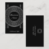 シックなシルバーメダリオンビジネスカード2 名刺 (正面/裏面)