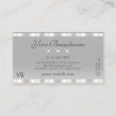 シックなシルバーライトグレイきらめくダイヤモンドモノグラム 名刺 (裏面)