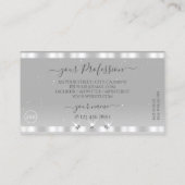 シックなシルバーライトグレーきらめくダイヤモンド追加ロゴ 名刺 (裏面)