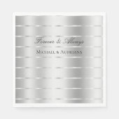 シックなシルバーリ結婚ボンブライダルシャワー スタンダードランチョンナプキン (正面)