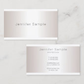 シックなシルバールックミニマリストプレーントレンディーサロン 名刺 (正面/裏面)