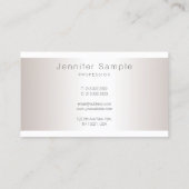 シックなシルバールックミニマリストプレーントレンディーサロン 名刺 (裏面)