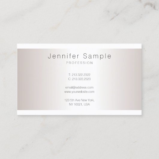 シックなシルバールックミニマリストプレーントレンディーサロン 名刺 (裏面)