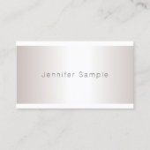 シックなシルバールックミニマリストプレーントレンディーサロン 名刺 (正面)