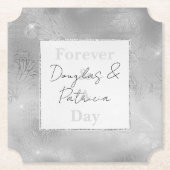 シックなシルバーレース ペーパーコースター (正面)