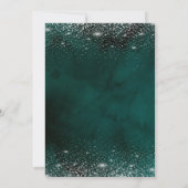 シックなシルバー紙吹雪バルーン緑の退職 招待状 (裏面)