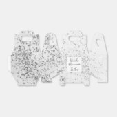 シックなシルバー紙吹雪花嫁トライムビーフボックス フェイバーボックス (折り畳みなし)