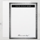 シックなシルバー結婚グリッターの文房具紙 (正面/裏面)