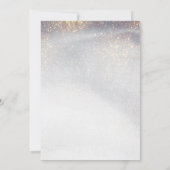 シックなシルバー金ゴールドキラキラの水の色結婚の 招待状 (裏面)
