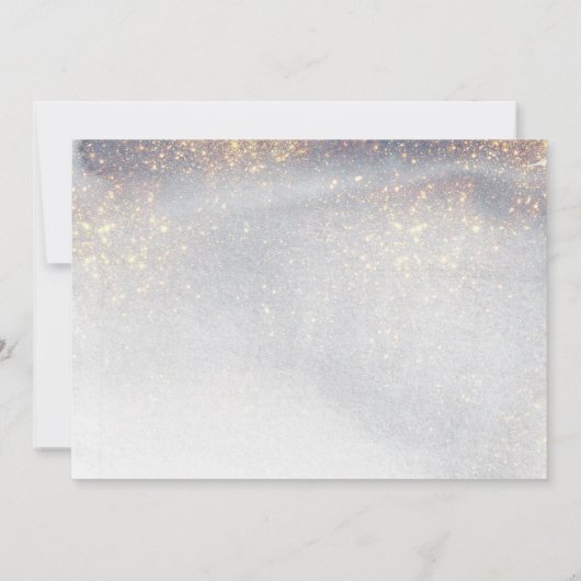 シックなシルバー金ゴールドキラキラ写真卒業 案内状 (裏面)