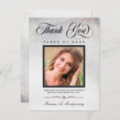 シックなシルバー金ゴールドグリッター写真院生ありがとう ポストカード (正面/裏面)