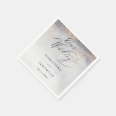 シックなシルバー金ゴールドスパークルウォーターカラーラグジュアリー結婚ズ スタンダードカクテルナプキン (角)