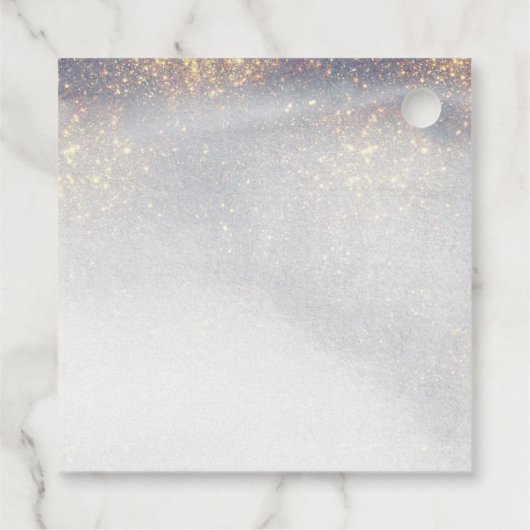 シックなシルバー金ゴールドスパークルウォーターカラーラグジュアリー結婚ズ フェイバータグ (裏面)