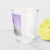 シックなシルバー&パープルグリッター20th誕生日ギフト ショットグラス (右)
