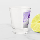 シックなシルバー&パープルグリッター30th誕生日プレゼント ショットグラス (左)