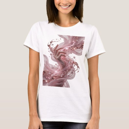 シックなシルバー 抽象芸術の抽象デザイン Tシャツ (正面)