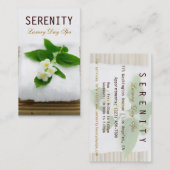 シックなシンプルおよびきれいなスパカード 名刺 (正面/裏面)