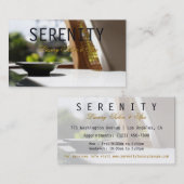 シックなシンプルおよびきれいなスパカード 名刺 (正面/裏面)