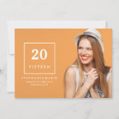 シックなシンプルの2015年の写真の卒業の招待状 招待状 (正面)