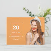 シックなシンプルの2015年の写真の卒業の招待状 招待状 (スタンド正面)