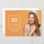 シックなシンプルの2015年の写真の卒業の招待状 招待状 (正面/裏面)