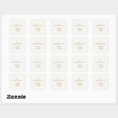 シックなシンプルスクリプトの結婚歓迎 スクエアシール (シート)