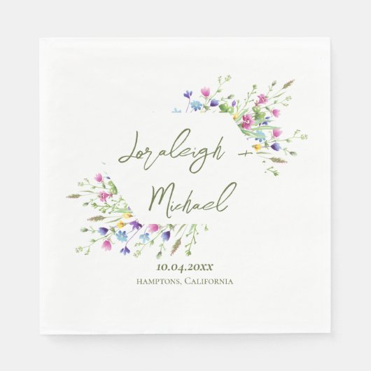 シックなシンプルボホの結婚花 スタンダードランチョンナプキン (正面)