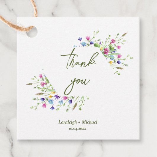 シックなシンプルボホの結婚花 フェイバータグ (正面)