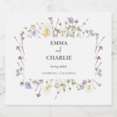 シックなシンプルボホの結婚花 リキュールボトルラベル (シングルラベル)