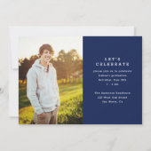 シックなシンプルモダンスクリプト2枚の写真の卒業 案内状 (裏面)