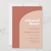 シックなシンプル桃テラコッタアーチリハーサルディナー 招待状 (正面)
