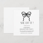 シックなシンプルgrd、エルガンテミニマリストブラックとホワイト セーブザデート (正面/裏面)