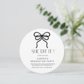 シックなシンプルgrd、エルガンテミニマリストブラックとホワイト 招待状 (スタンド正面)