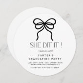 シックなシンプルgrd、エルガンテミニマリストブラックとホワイト 招待状 (正面/裏面)