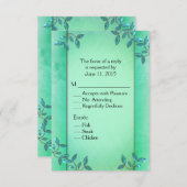 シックなシーグリーンコラム 出欠カード (正面/裏面)